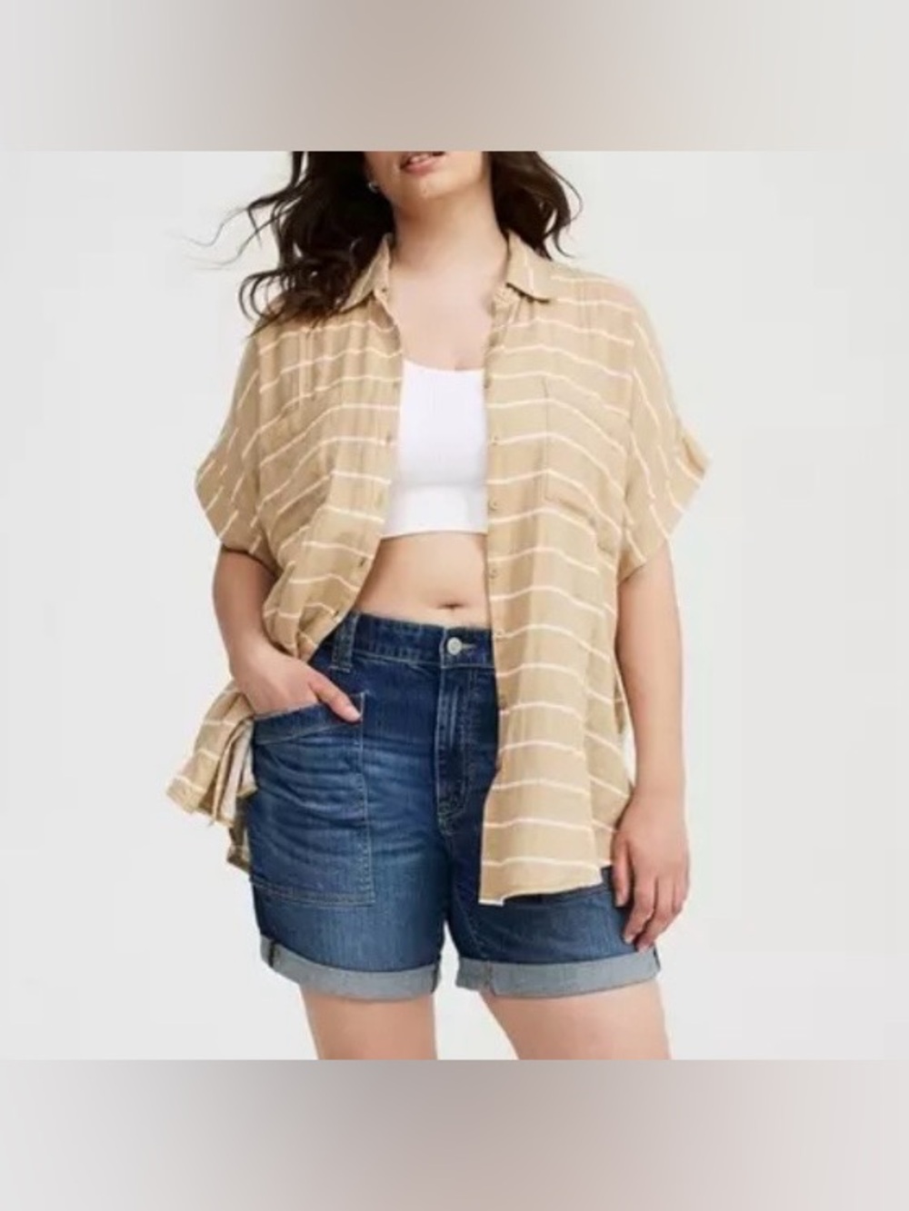 NWT Torrid Striped Relaxed Gauze Dolman Shirt Size 2X